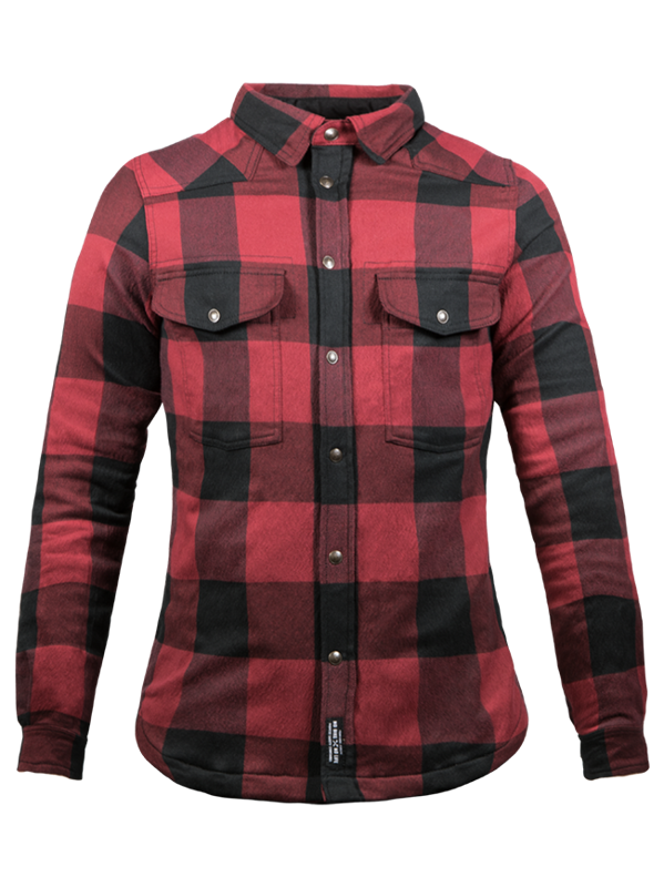 John Doe - Motorkárska kevlárová košeľa, dámska MOTOSHIRT WOMEN RED/BLACK