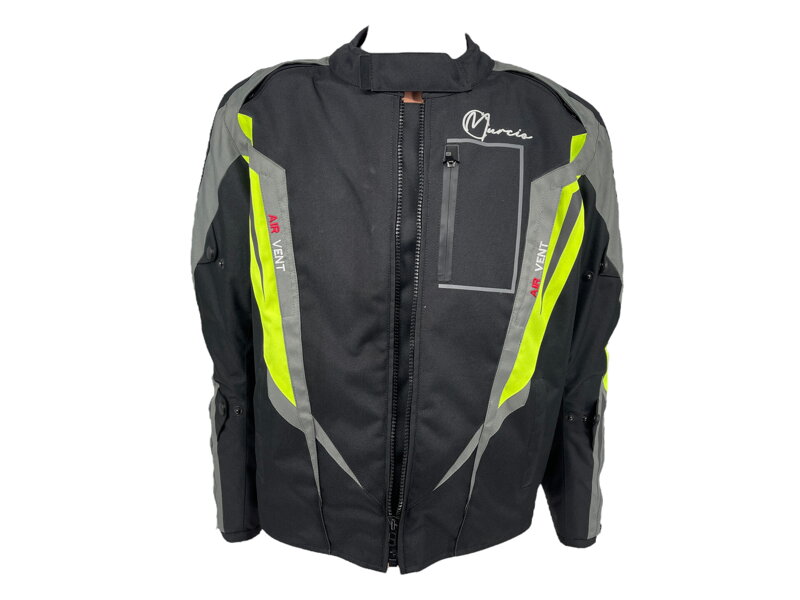Murcio - Ride pánska textilná motocyklová bunda čierna /reflexná žltá