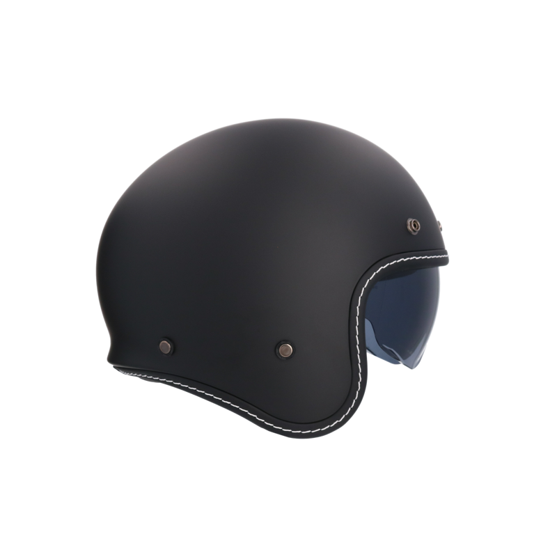 Shiro - Dallas retro otvorená motocyklová helma - matná čierna