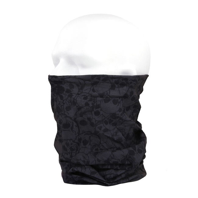 Coolmax - Motorkárska šatka na tvár so smrtkami - čierna