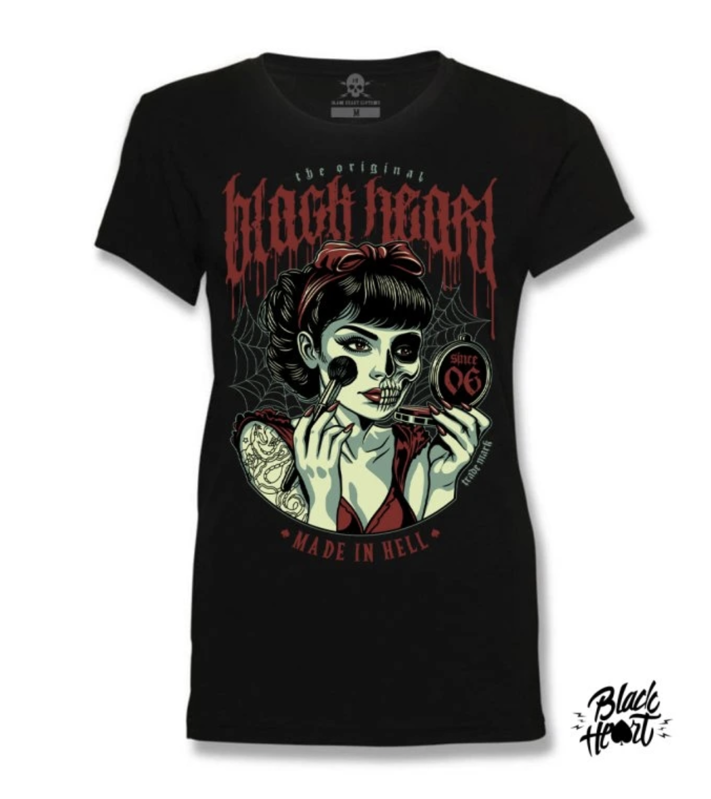 Dámske motorkárske tričko BLACK HEART POWDER