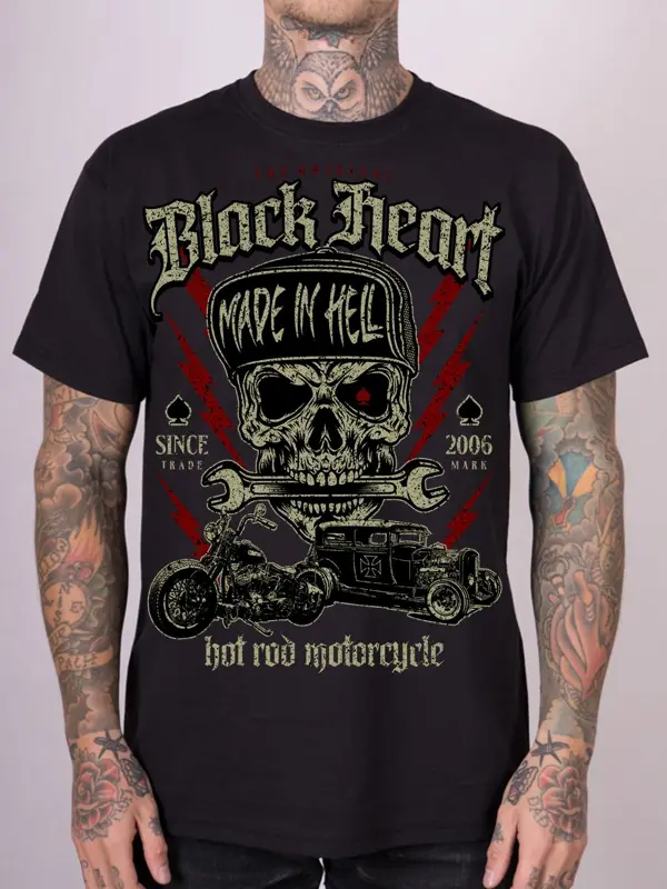 MOTORKÁRSKE Tričko BLACK HEART RANDAL 