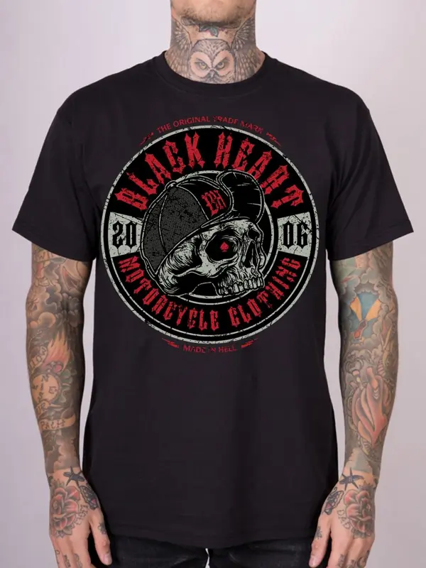 MOTORKÁRSKE Tričko BLACK HEART LOCKER RED 