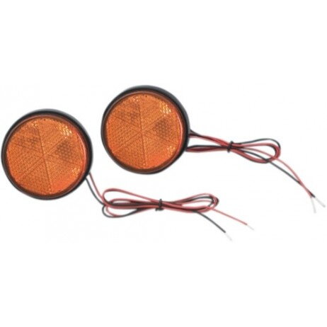 LED Oranžové odrazky s LED osvetlením pre motocykle - pár