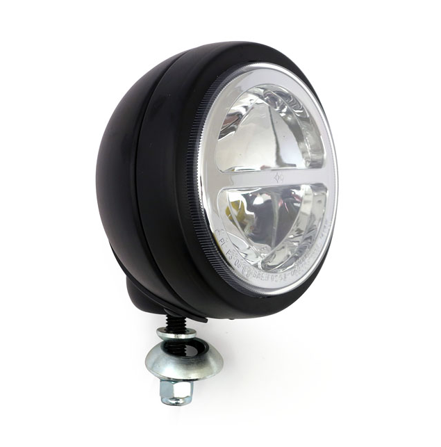 Čierne LED - "E" Prídavné motocyklové svetlo s priemerom paraboly 100mm -1ks