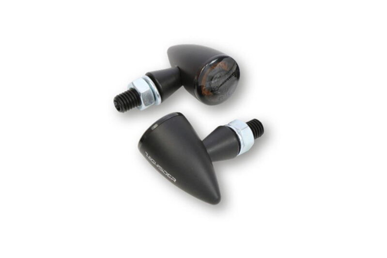 Apollo Bullet - Univerzálne LED smerovky na motocykel "E" / M8 čierne - 2ks