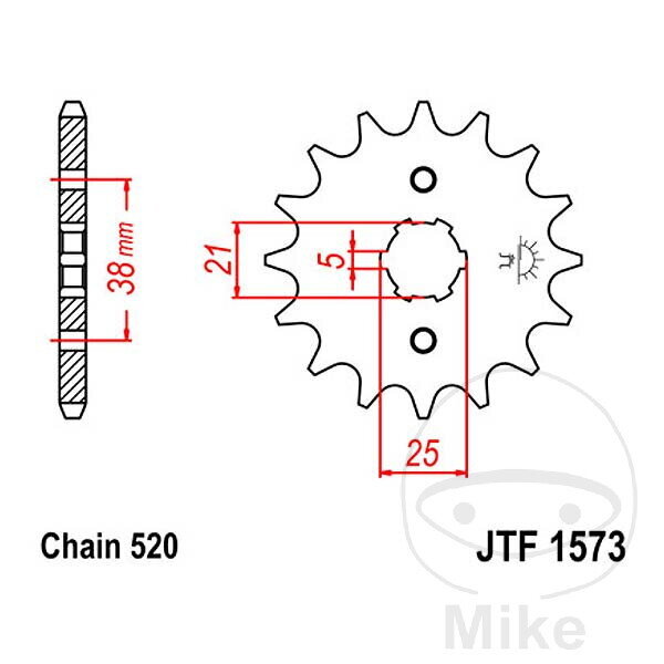 Pastorok – predné reťazové koliesko JT JTF1573.13 13Z, reťaz 520 – Yamaha XV 125, YZ 250, Sachs Roadster 125