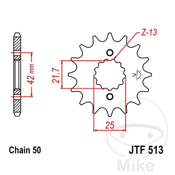 Pastorok – predné reťazové koliesko JT JTF327.15 15Z, reťaz 520 – Honda VT 125, CRF 150, CRF 230