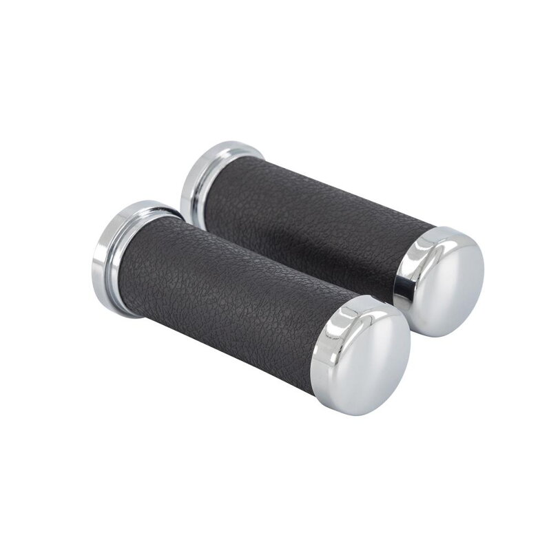 Gripy LEATHER LOOK, 25 mm (1 "), chróm-čierna 45-0124 