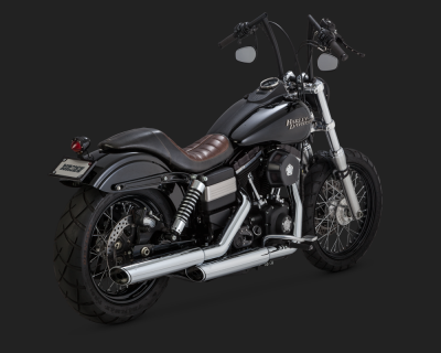 Chrómovaný Vance & Hines výfuk EC TWIN SLASH SLIP-ONS pre Harley Davidson