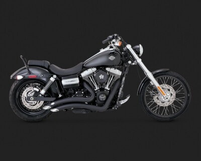 Čierny Vance & Hines výfuk BIG RADIUS 2-INTO-2 BLACK pre Harley-Davidson