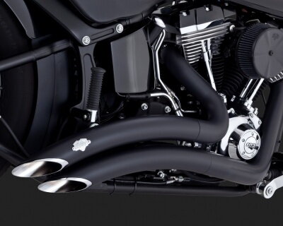 Čierny Vance & Hines výfuk BIG RADIUS 2-INTO-2 BLACK pre Harley Davidson