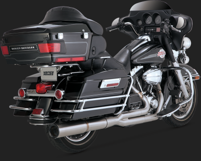 Strieborný Vance & Hines výfuk STAINLESS HI-OUTPUT 2-INTO-1 pre Harley-Davidson