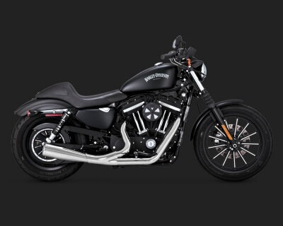 Chrómovaný Vance & Hines výfuk 2-INTO-1 UPSWEEP pre Harley Davidson