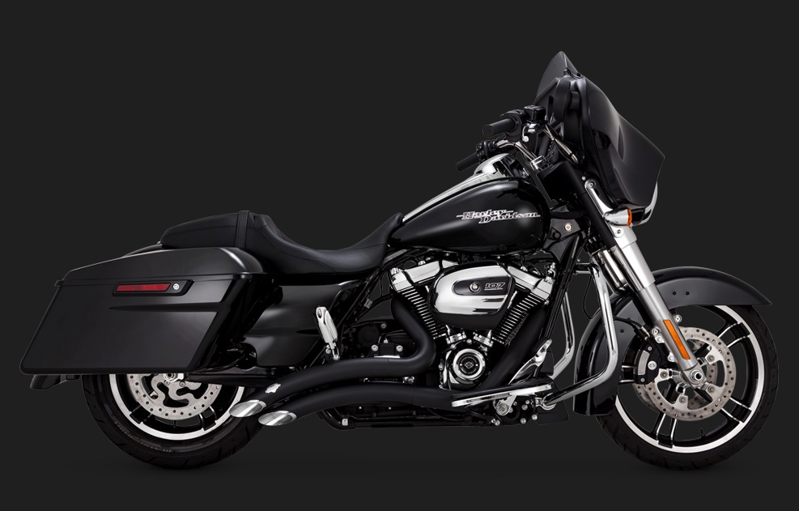 Čierny výfukový systém Big Radius 2-INTO-2 pre Harley-Davidson Touring 2017 -