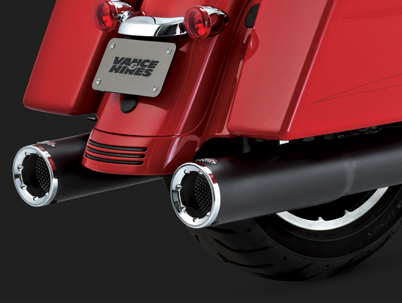 Čierne tlmiče výfukov Vance & Hines Hi-Output SLIP-ON pre Harley-Davidson Touring 2017 -