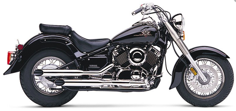 Kompletný výfukový systém Slip-On Slashcut pre Yamaha Drag Star XVS 650 pre 2006 a vyššie modely a 2004-2005 CA modely