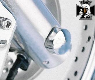 1-244 Chrómovaná krytka matky prednej osky pre Honda VF750 / VT750 a VT1100