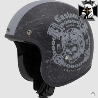 Otvorená motocyklová prilba MTR JET FIBER CALIFORNIA BLACK/GREY