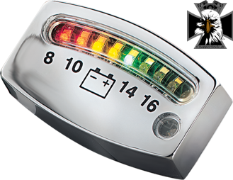 Kuryakyn - LED chrómovaný voltmeter na motocykle