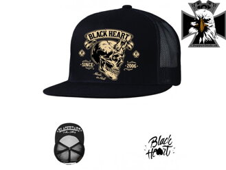 Black Heart - Motorkárska šiltovka DEVIL SKULL - čierna