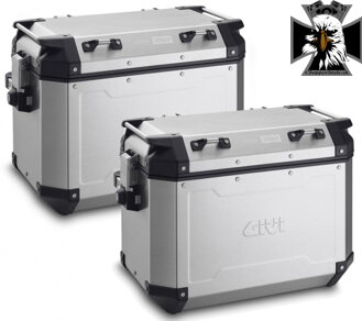 GIVI BOČNÉ KUFRE TREKKER OUTBACK 48 L STRIEBORNÉ, DVOJBALENIE OBKN48APACK2