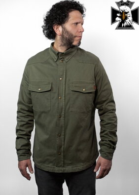 John Doe - Pánska motorkárska košeľa MOTOSHIRT OLIVE