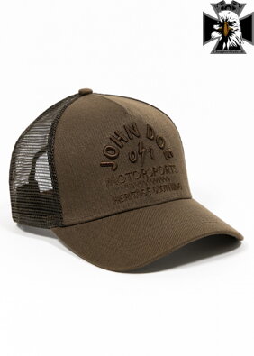 John Doe - Motorkárska šiltovka TRUCKER HAT BROWN HERITAGE- ONE SIZE