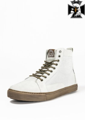 John Doe - Motorkárske topánky, dámske NEO WHITE/ BROWN