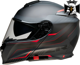 Z1R - Solaris Vyklápacia motocyklová helma - čierna / červená