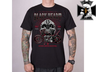 Black Heart - Pánske motorkárske tričko so smrtkou Gangland - čierne