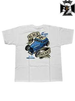Pánske motorkárske tričko Hot Rod - biele