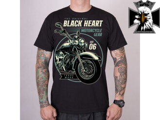 Pánske motorkárske tričko s motorkou BLACK HEART MOTORCYCLE TERMINATOR 