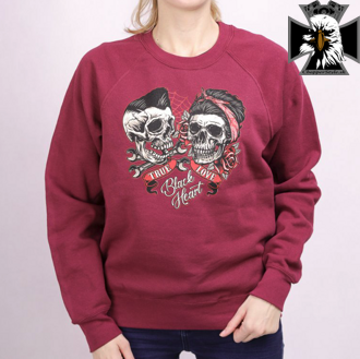 Dámská motorkárska mikina BLACK HEART TRUE LOVE SW