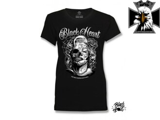 Dámske motorkárske tričko BLACK HEART DIRTY QUEEN