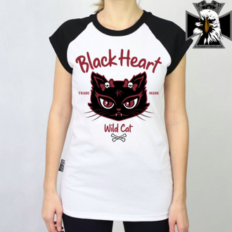 Dámske motorkárske tričko BLACK HEART WILD CAT