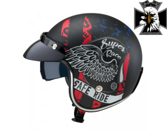 Otvorená moto helma W-TEC Café Racer - Super Race  
