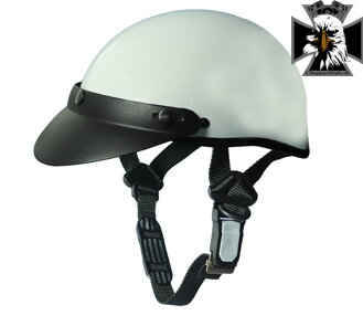 Retro motorkárska helma Braincap - lesklá biela