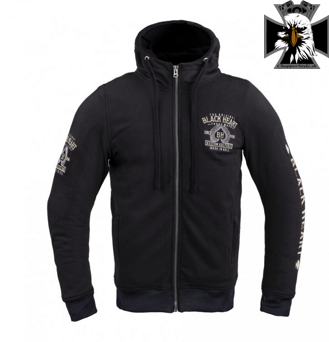 Pánska kevlárová mikina na moto W-TEC Black Heart Kustom Kulture Hoodie - čierna