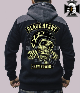 Pánska motorkárska mikina Black Heart RAW POWER   