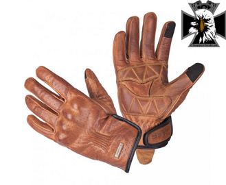 Kožené moto rukavice W-TEC Dahmer - tmavo hnedé