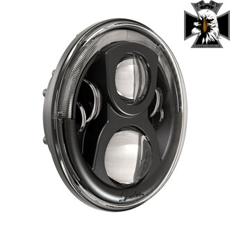 LED čierna parabola do predného svetla s priemerom 7" - 18cm