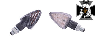Arrow - LED univerzálne smerovky na motorku "E" / M10 karbón -2kusy