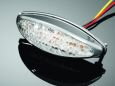 Koncové moto svetlo Highway Hawk LED OVAL, E-mark, chróm (1ks) 68-213