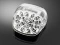 Highway Hawk Koncové svetlo na motocykel HARLEY DAVIDSON s LED číra, E-mark, chróm (1ks) 687-100