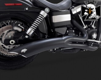 Čierny Vance & Hines výfuk BIG RADIUS 2-INTO-1 pre Harley Davidson