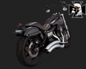 Chrómovaný Vance & Hines výfuk SUPER RADIUS pre Harley-Davidson