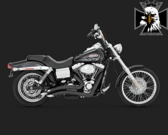 Čierny Vance & Hines výfuk BIG RADIUS 2-INTO-2 BLACK pre Harley-Davidson