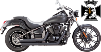 Kompletný výfukový systém "TWIN SLASH" pre Kawasaki Vulcan VN900 čierny
