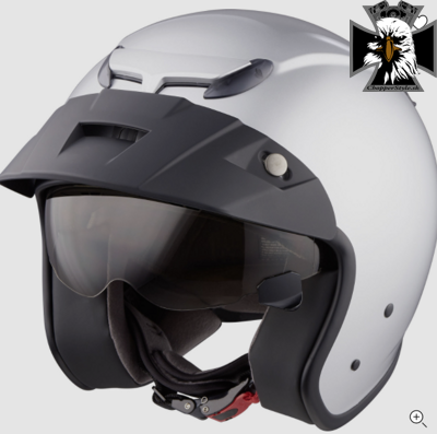 Otvorená motocyklová helma MTR JET SUN - perleťová sivá - veľkosť L